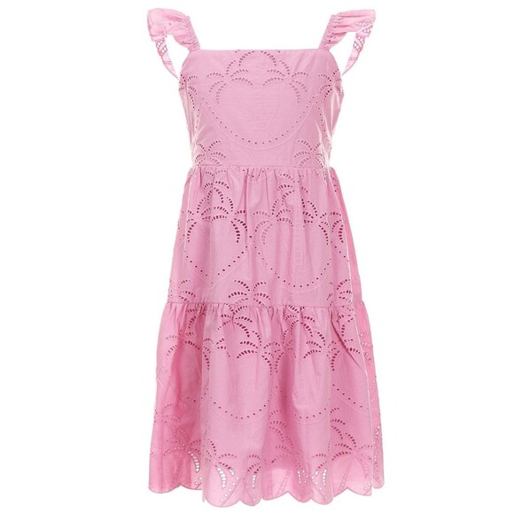 Chelsea & Violet Big Girls 7-16 Ruffle Strap Palm Eyelet Dress In Pink Sz XL New - Picture 1 of 8